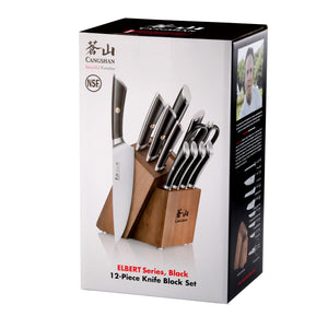 
                  
                    Cargar imagen en el visor de la galería, ELBERT Series 12-Piece Knife Block Set, Forged German Steel, Acacia Block
                  
                