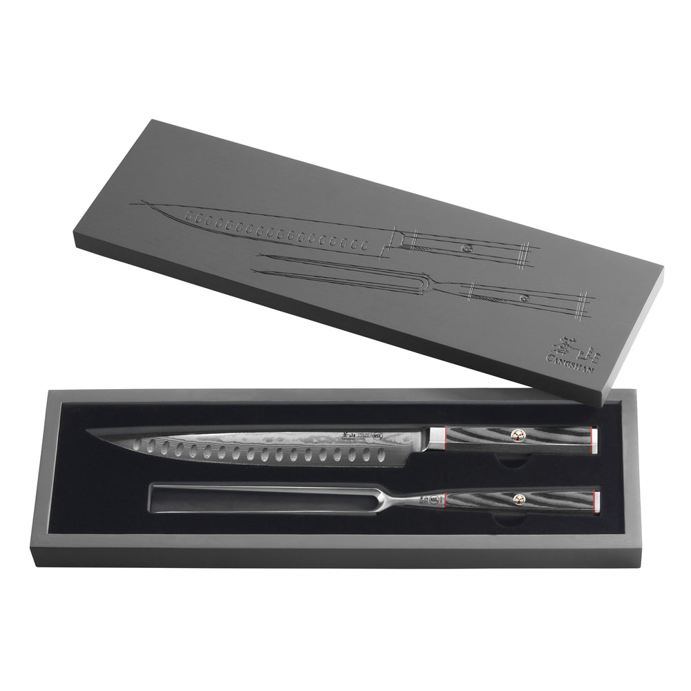 
                  
                    Cargar imagen en el visor de la galería, YARI Series 2-Piece Carving Set with Ash Wood Box, X-7 Damascus Steel, 501332
                  
                