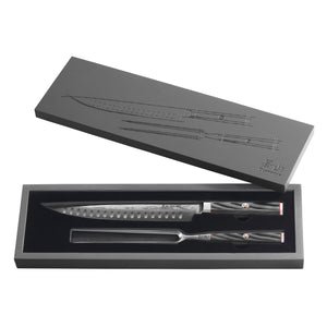
                  
                    Cargar imagen en el visor de la galería, YARI Series 2-Piece Carving Set with Ash Wood Box, X-7 Damascus Steel, 501332
                  
                
