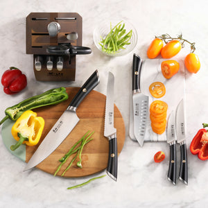 
                  
                    Cargar imagen en el visor de la galería, ELBERT Series 12-Piece Knife Block Set, Forged German Steel, Acacia Block
                  
                