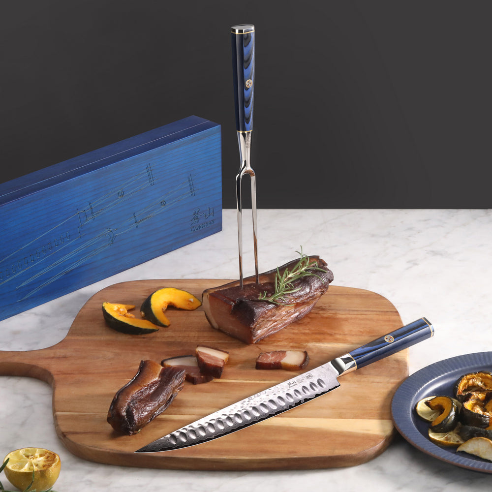 
                  
                    Cargar imagen en el visor de la galería, KITA Series 2-Piece Carving Set, High Carbon X-7 Damascus Steel, 501516
                  
                