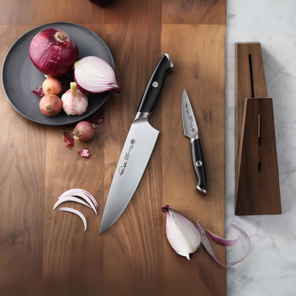 
                  
                    Cargar imagen en el visor de la galería, TKSC TAI 3-Piece Knife Block Set, Forged Swedish Powder Steel, Thomas Keller Signature Collection, Black, 1024678
                  
                