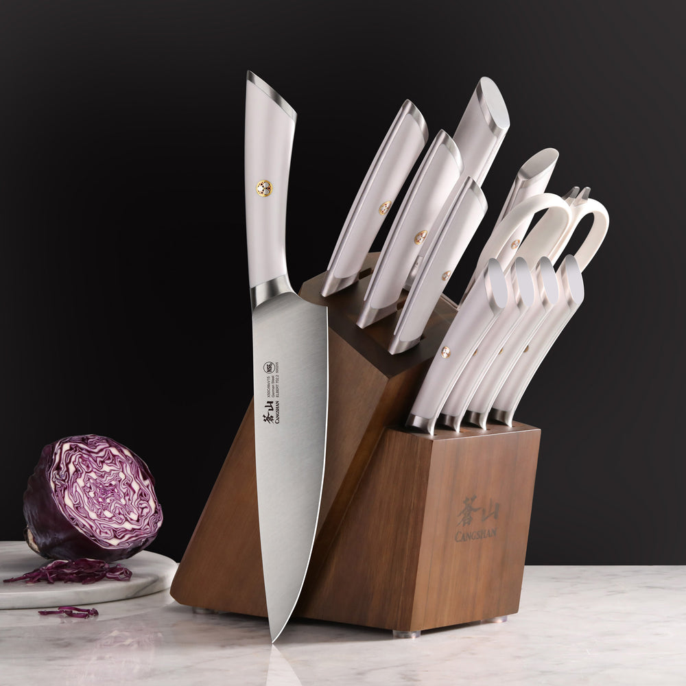 
                  
                    Cargar imagen en el visor de la galería, ELBERT Series 12-Piece Knife Block Set, Forged German Steel, Acacia Block
                  
                