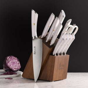 
                  
                    Cargar imagen en el visor de la galería, ELBERT Series 12-Piece Knife Block Set, Forged German Steel, Acacia Block
                  
                