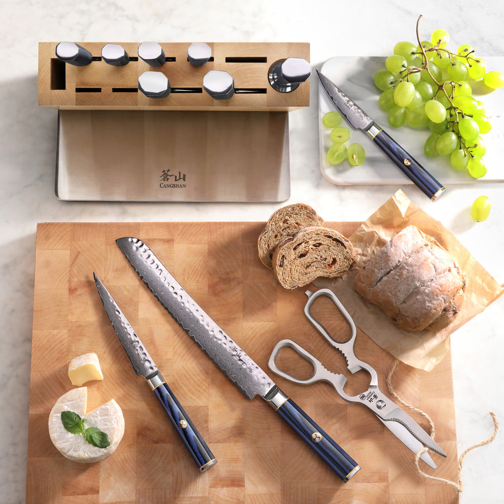 
                  
                    Cargar imagen en el visor de la galería, KITA Series 9-Inch Bread Knife with Sheath, High Carbon X-7 Damascus Steel, 501400
                  
                