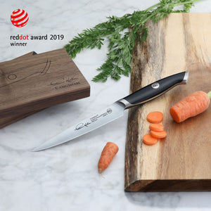 
                  
                    Cargar imagen en el visor de la galería, TKSC 5-Inch Fine-Edge Utility Knife, Forged Swedish Powder Steel, Thomas Keller Signature Collection, Black, 1024272
                  
                