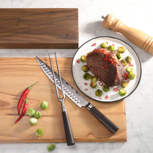 
                  
                    Cargar imagen en el visor de la galería, HAKU Series 2-Piece Carving Set with Walnut Box, Forged X-7 Damascus Steel, 501158
                  
                