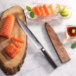 
                  
                    Cargar imagen en el visor de la galería, HAKU Series 8-Inch Sashimi Knife with Sheath, Forged X-7 Damascus Steel, 501103
                  
                