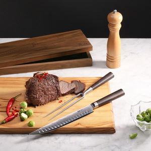 
                  
                    Cargar imagen en el visor de la galería, HAKU Series 2-Piece Carving Set with Walnut Box, Forged X-7 Damascus Steel, 501158
                  
                